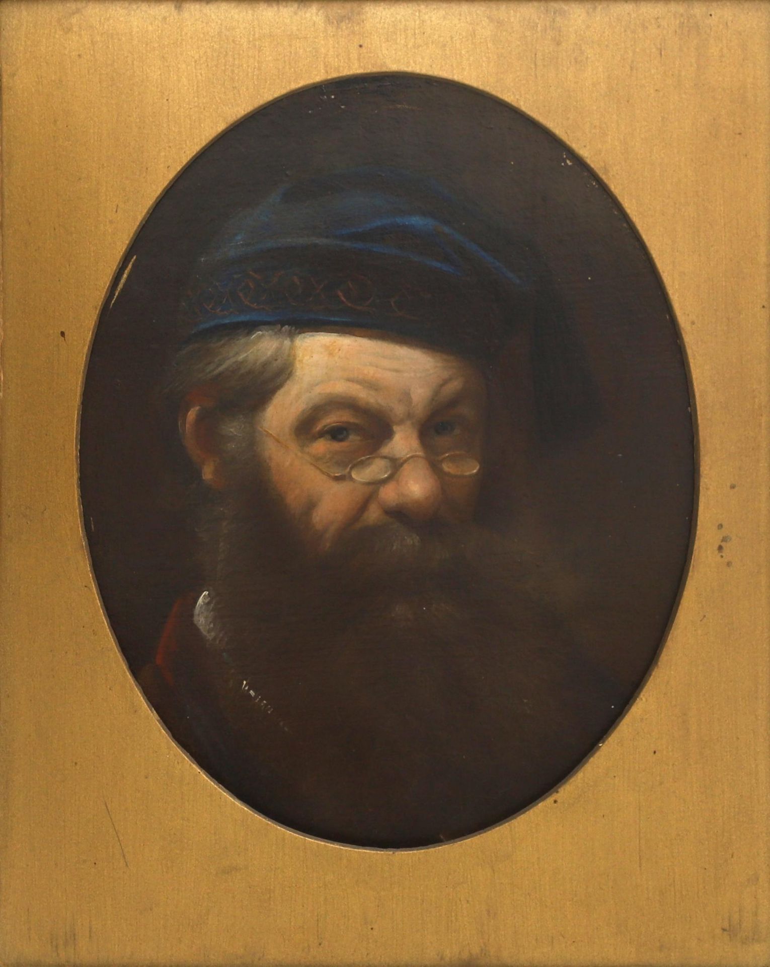 Willem Frederik Veldhuijzen (1814-1873) Self portrait. Label with text verso: Willem Frederik