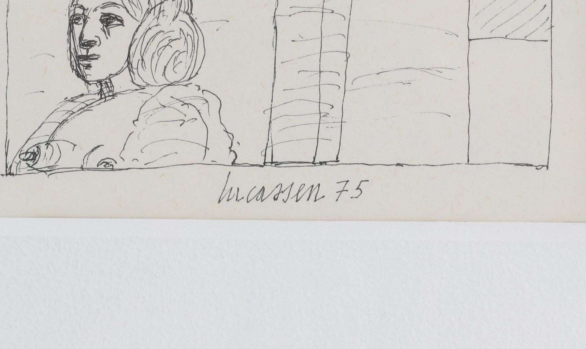 Reinier Lucassen (1939-) 'Diana'. Signed and dated '75 lower centre. Pentekening 17 x 12 cm. - Bild 3 aus 4
