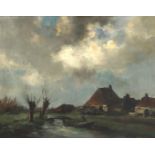 Johan Hendrik van Mastenbroek (1875-1945) Untitled (Landscape with boat), signed lower right 'V