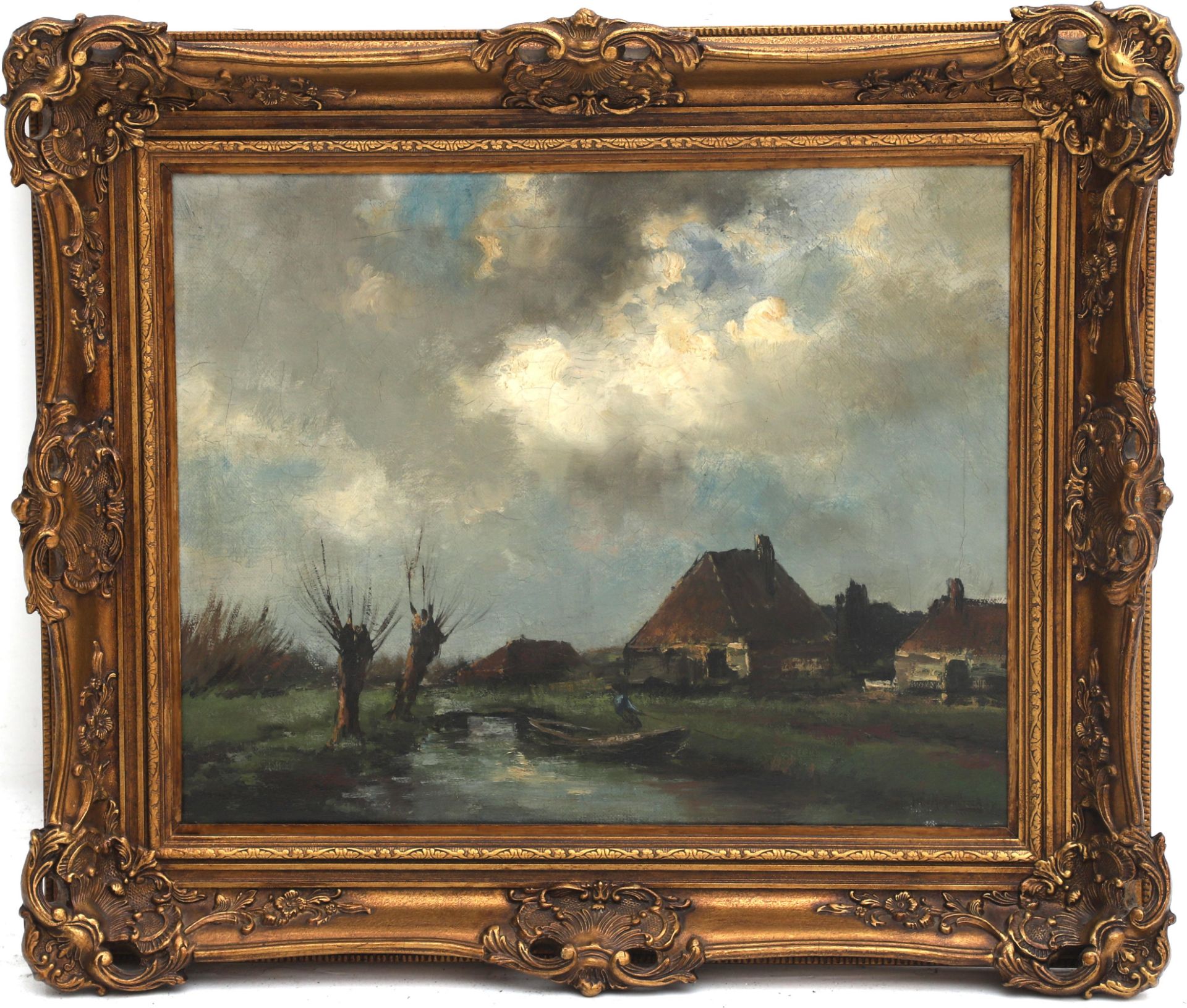 Johan Hendrik van Mastenbroek (1875-1945) Untitled (Landscape with boat), signed lower right 'V - Bild 2 aus 4