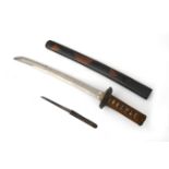The wakizashi (脇差 / 'side inserted sword': referring to how they were worn, on one side underneath