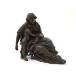 Jean Jules B. Salmson (1823-1902) Jean Jules B. Salmson (1823-1902), Bronze sculpture of a seated