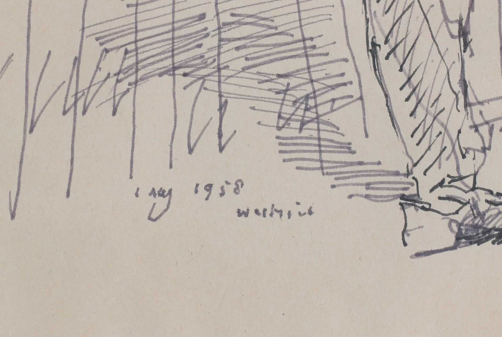 Co Westerik (1924-2018) Running figures. Signed and dated 1 Aug. 1958 lower centre. Inkttekening - Bild 3 aus 4