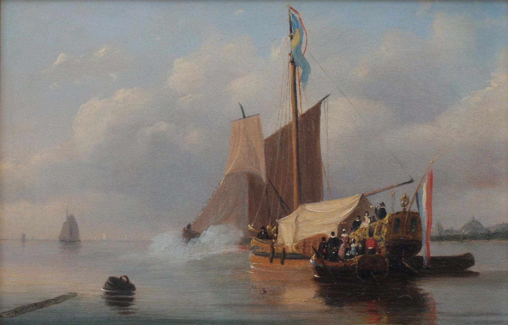 Nicolaas Johannes Roosenboom (1805-1880) Fishing vessels arriving at the beach. Signed lower - Bild 2 aus 8
