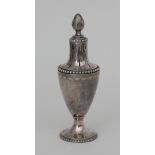 A 835 silver sugar caster with beaded borders and engraved festoons, Louis Seize, fourth quarter
