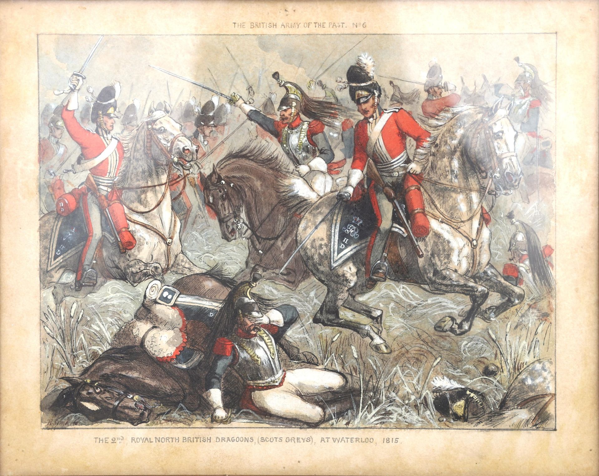 Richard Simkin (1850–1926) Richard Simkin (1850-1926), Battle of Waterloo, signed lower left.