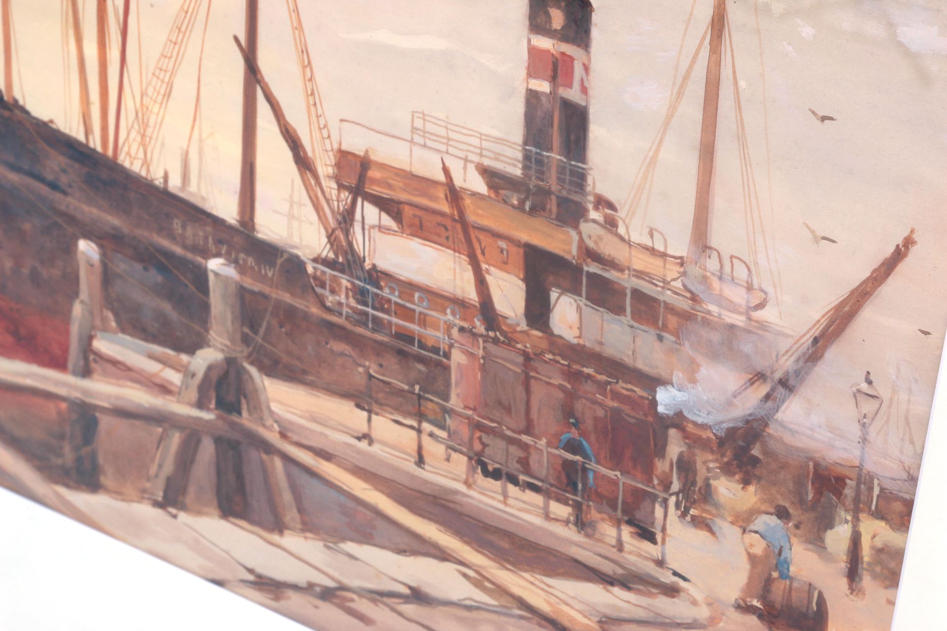 Antonius Bernardus Dirckx (1878-1927) "De Batavier" (steamship) anchored at the Maaskade in - Bild 4 aus 5