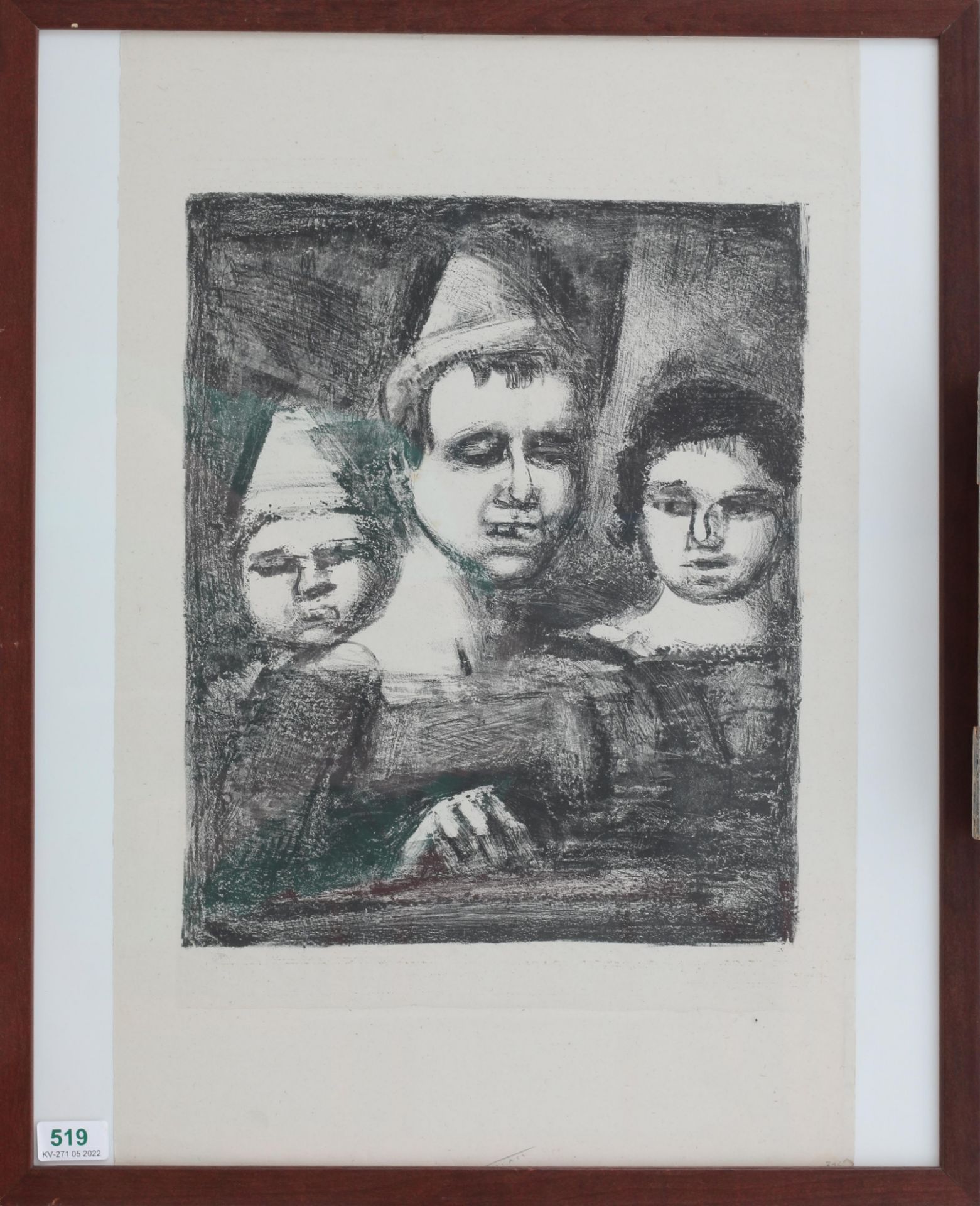 Georges Rouault (1871-1958) Trio (1927). Publisher: Edmond Frapier, Paris. Litho 32,5 x 27 cm. - Bild 2 aus 3