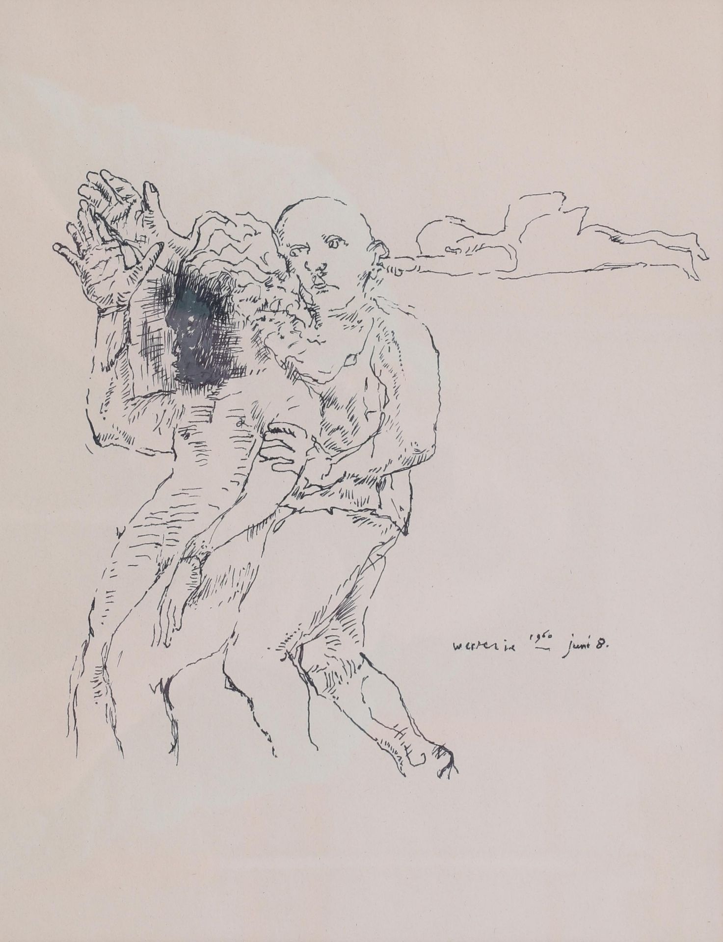 Co Westerik (1924-2018) Untitled. Signed and dated 8 juni 1960 lower right. Inkttekening 29 x 22,5