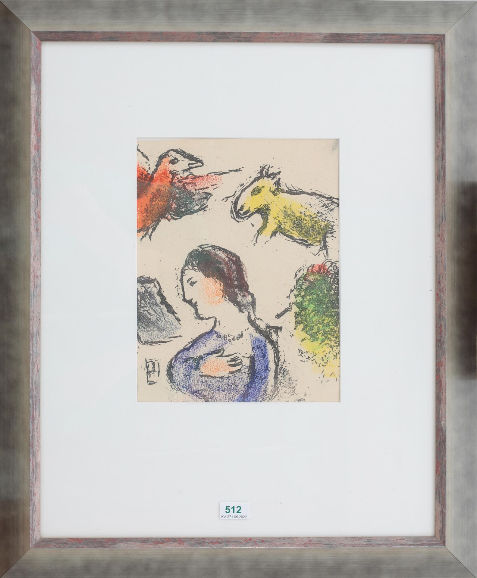 Marc Chagall (1887-1985) Woman with animals. Signed verso. No. 89/100, printed by Mourlot op vélin - Bild 2 aus 4