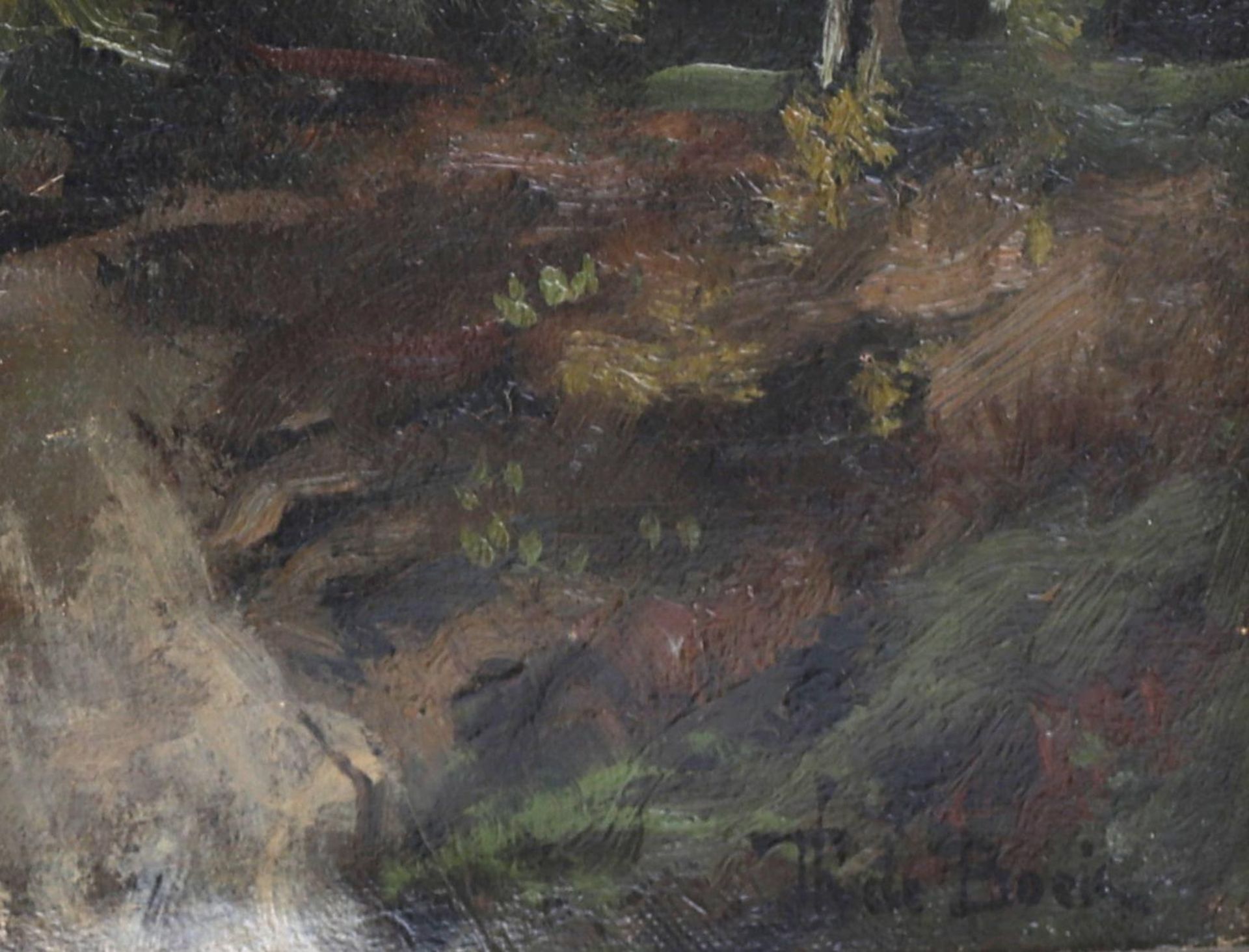 Theophile de Bock (1851-1904) Birch trees along a country road, signed l.r. Olieverf op doek 50 x 30 - Bild 3 aus 5