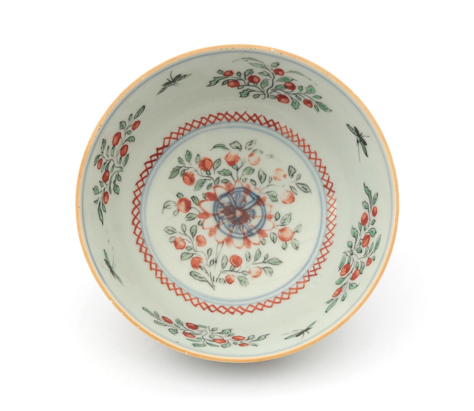 A porcelain 'Amsterdams bont' bowl, decorated with orange branches and the British coat of arms, ' - Bild 4 aus 4