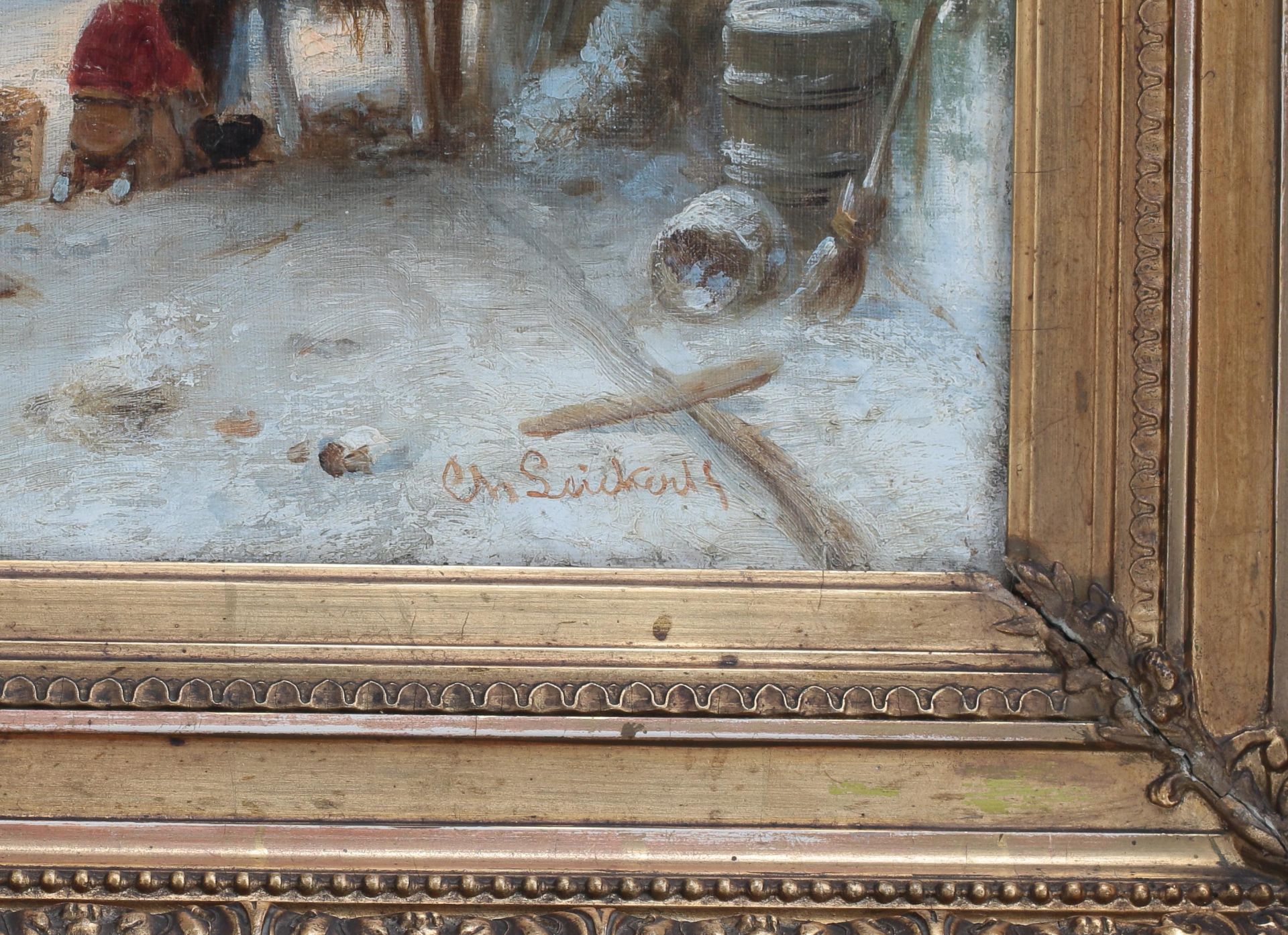 Charles Leickert (1816-1907) Townscene in winter. Signed lower right. Provenance: Sotheby's - Bild 3 aus 4