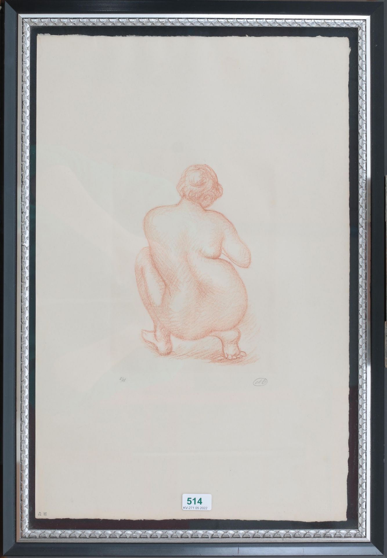 Aristide Maillol (1861-1944) 'Femme accroupie, vue de dos'. Signed with a monogram lower right and - Bild 2 aus 4