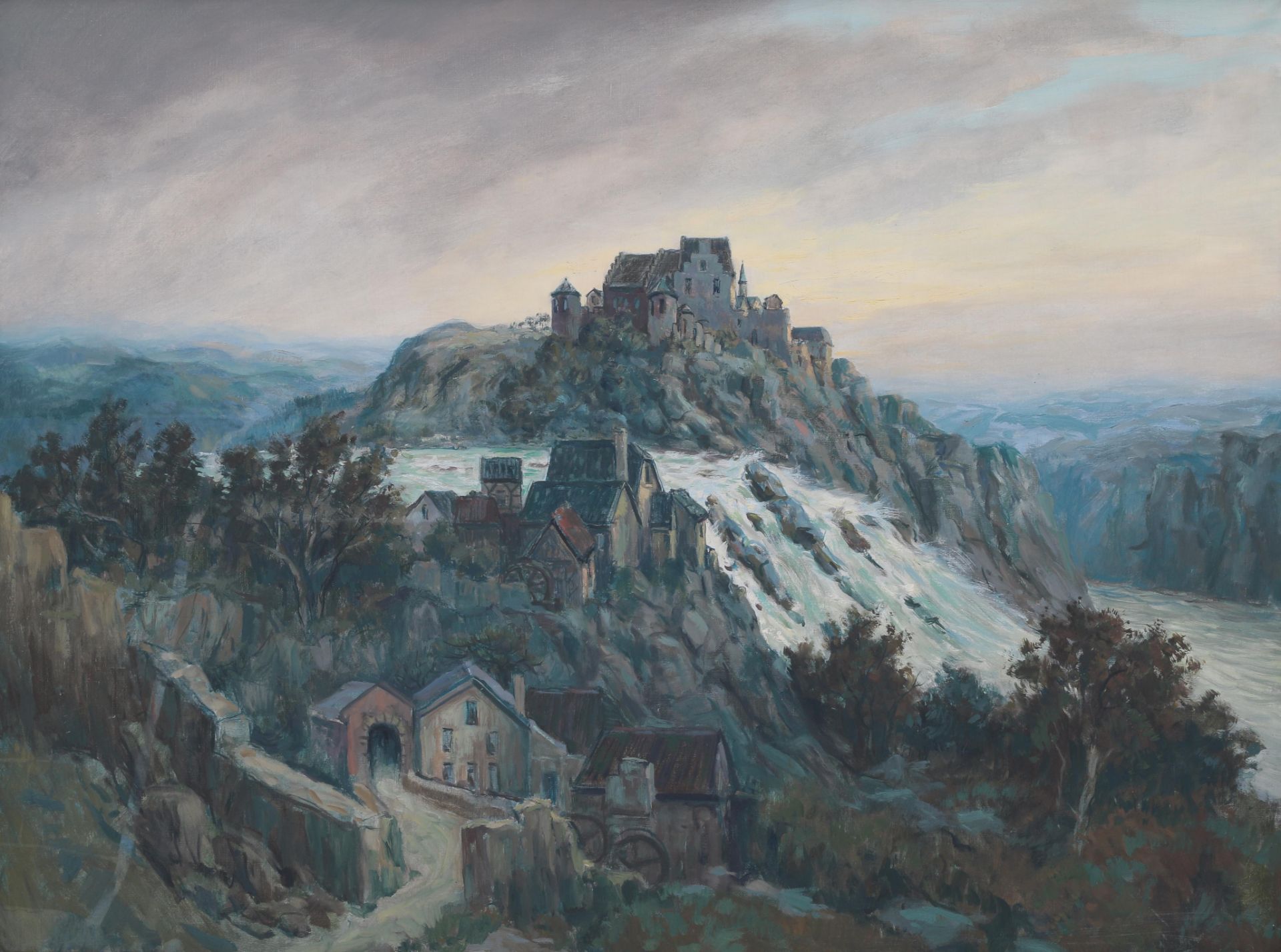 Martin van Waning (1889-1972) German landscape with a castle on a hill. Depicted in: Louise Mellema,