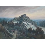 Martin van Waning (1889-1972) German landscape with a castle on a hill. Depicted in: Louise Mellema,