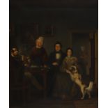 Willem Frederik Veldhuijzen (1814-1873) The painters' family gathered in the smoking room. The