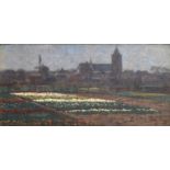 Wilhelm Christiaan Constant Bleckmann (1853-1942) Bulb field with a view of the Old Jeroens-church