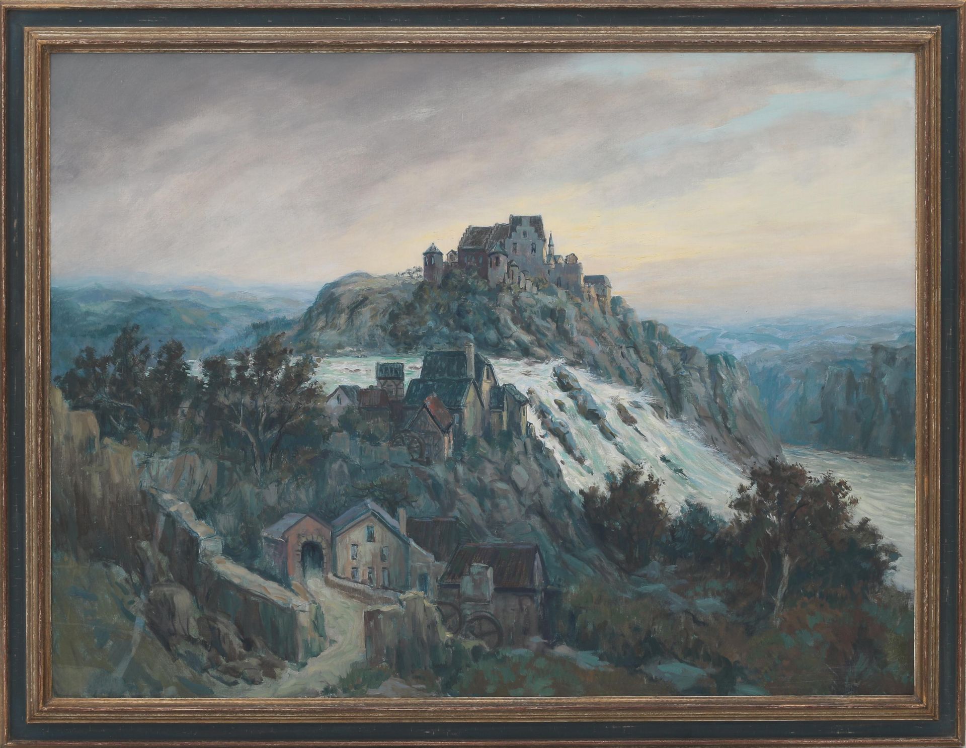 Martin van Waning (1889-1972) German landscape with a castle on a hill. Depicted in: Louise Mellema, - Bild 2 aus 3