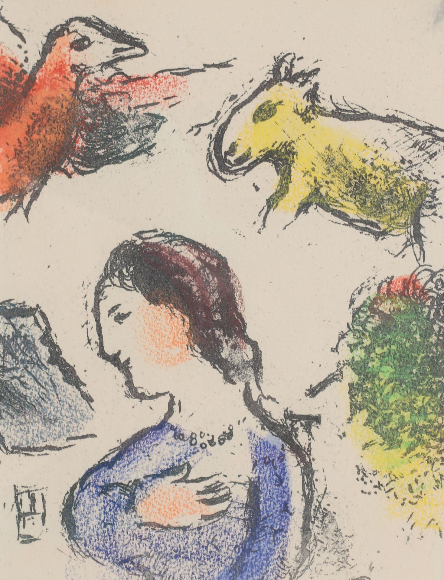 Marc Chagall (1887-1985) Woman with animals. Signed verso. No. 89/100, printed by Mourlot op vélin