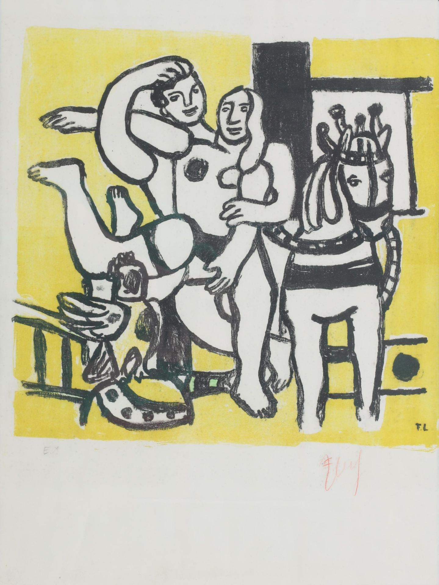 Fernand Léger (1881-1955) Le cirque jaune (ca. 1950). Signed in the plate and in red pencil lower
