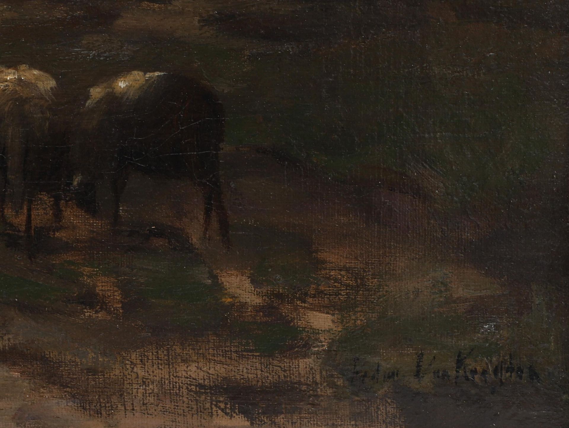 Fedor van Kregten (1871-1937) Untitled (Farmer with sheep), signed lower right 'Fedor van - Bild 3 aus 4