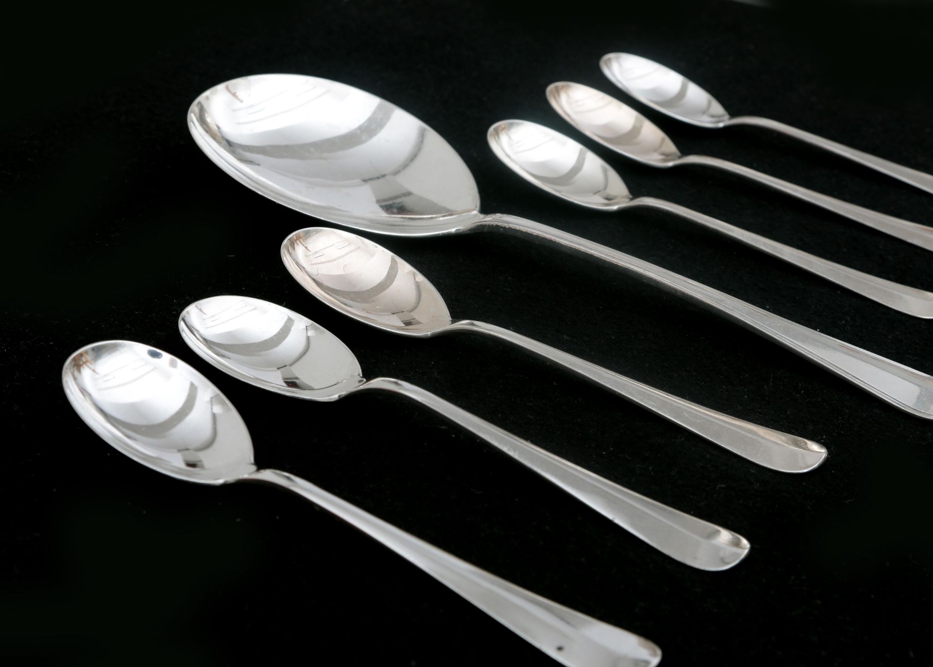 A set of six Dutch silver custard spoons model Hollandsglad, custard serving spoon model round - Bild 2 aus 3