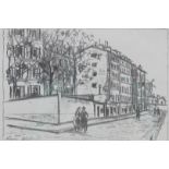 Maurice Utrillo (1883-1955) 'La Rue d'Orchampt' (Montmartre, Paris). Signed in the plate lower left.
