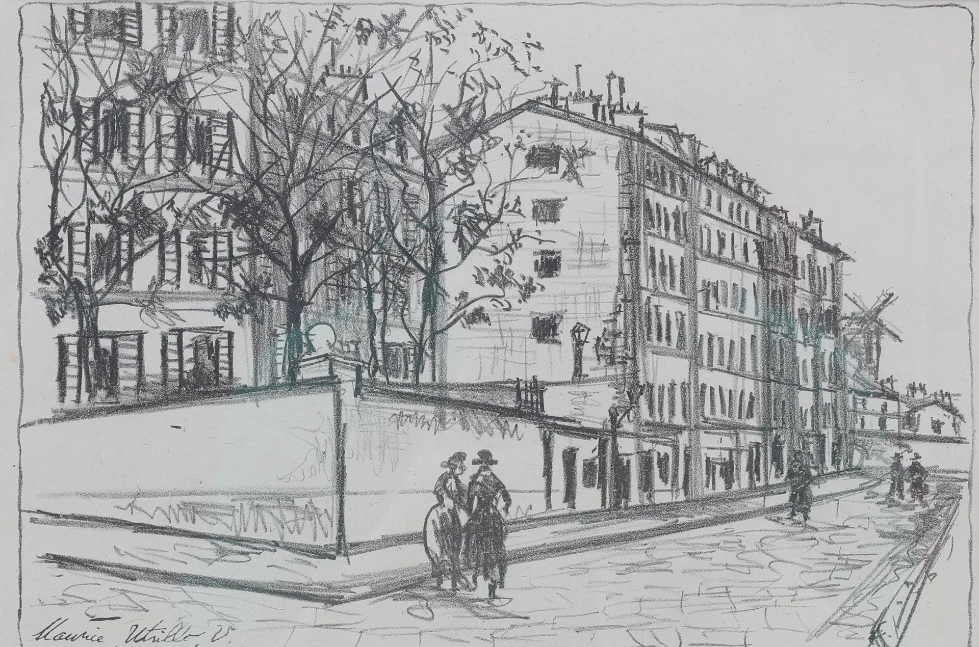 Maurice Utrillo (1883-1955) 'La Rue d'Orchampt' (Montmartre, Paris). Signed in the plate lower left.