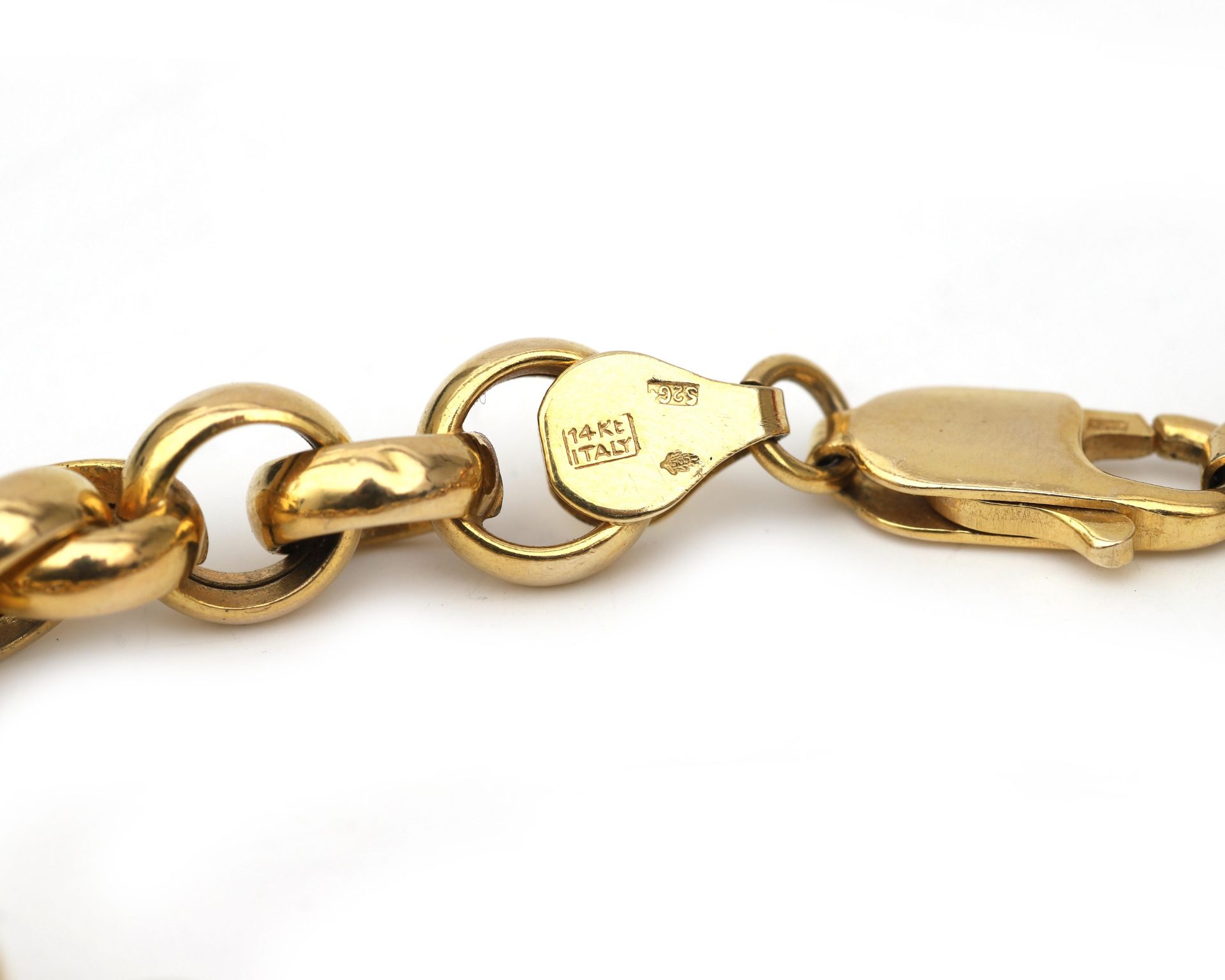 A 14 karat gold Jasseron linked bracelet  - Bild 4 aus 4