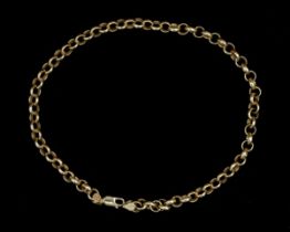 A 14 karat gold Jasseron linked necklace