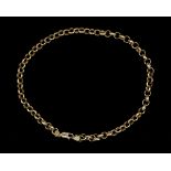 A 14 karat gold Jasseron linked necklace