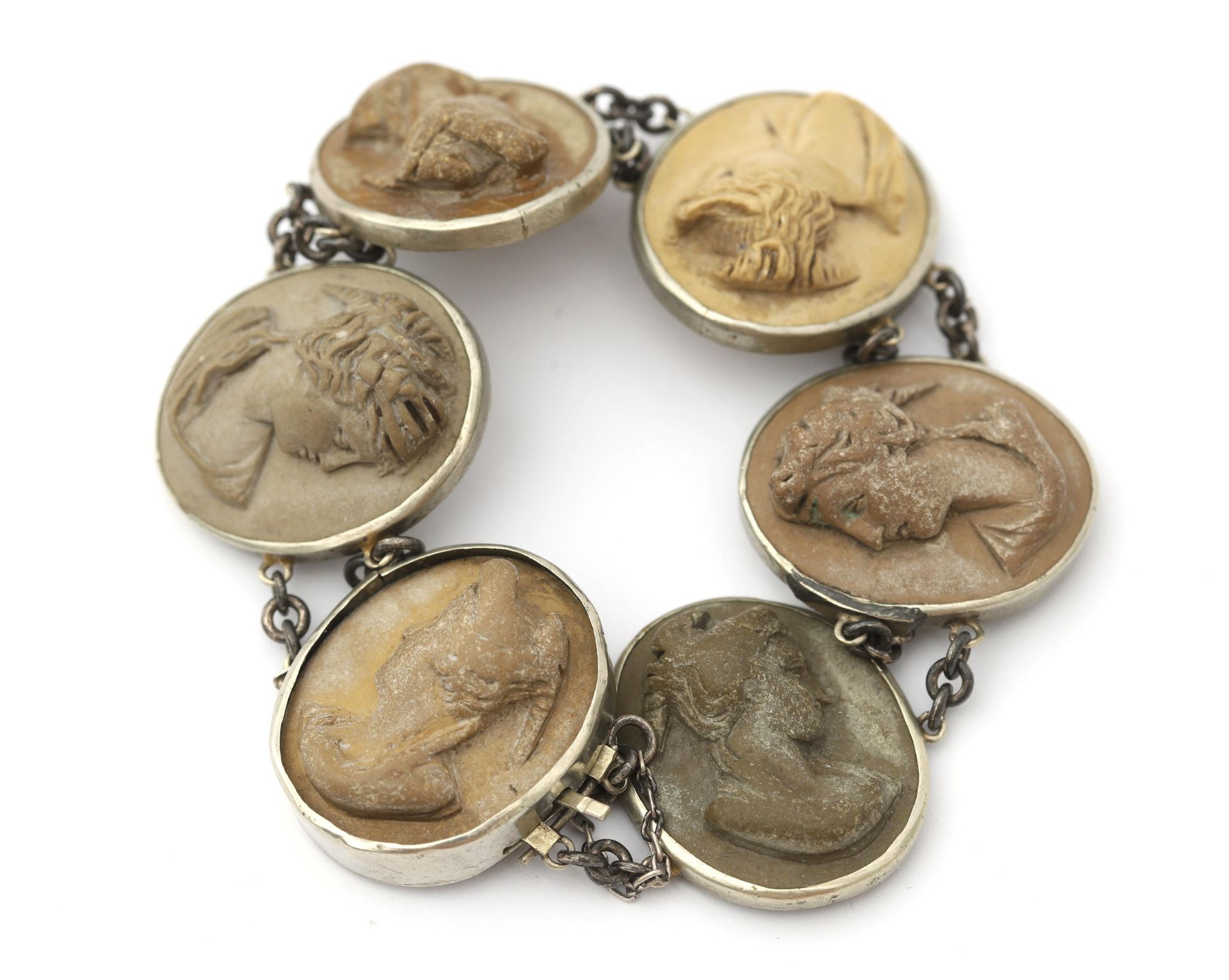 A 835 silver bracelet, with relief plaque of lava rock - Bild 2 aus 6