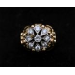 An 18 karat gold cluster ring set with diamonds approx 0.78 ct.