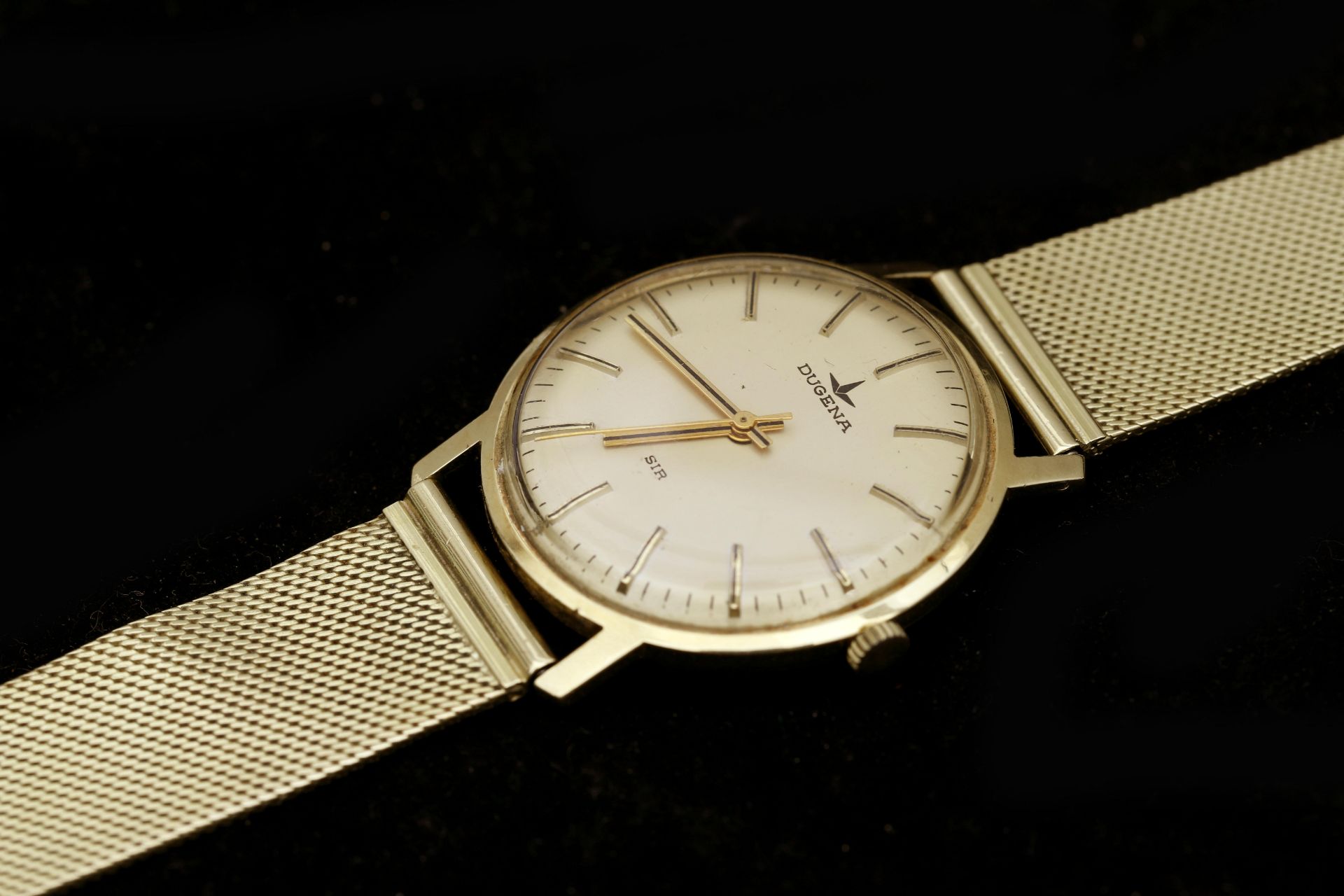 A 14 karat gold Dugena wristwatch  - Bild 6 aus 7