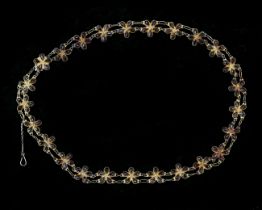 A 14 karat gold boat necklace