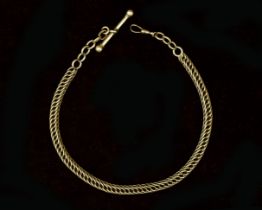 A 14 karat gold watch chain with stick lock 