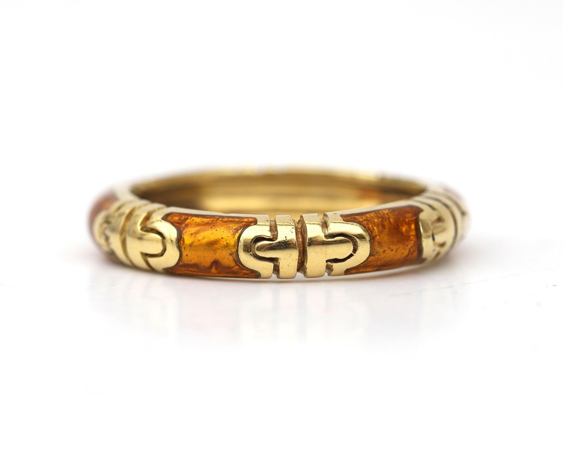 A 14 karat gold Hidalgo ring with yellow enamel  - Bild 2 aus 3