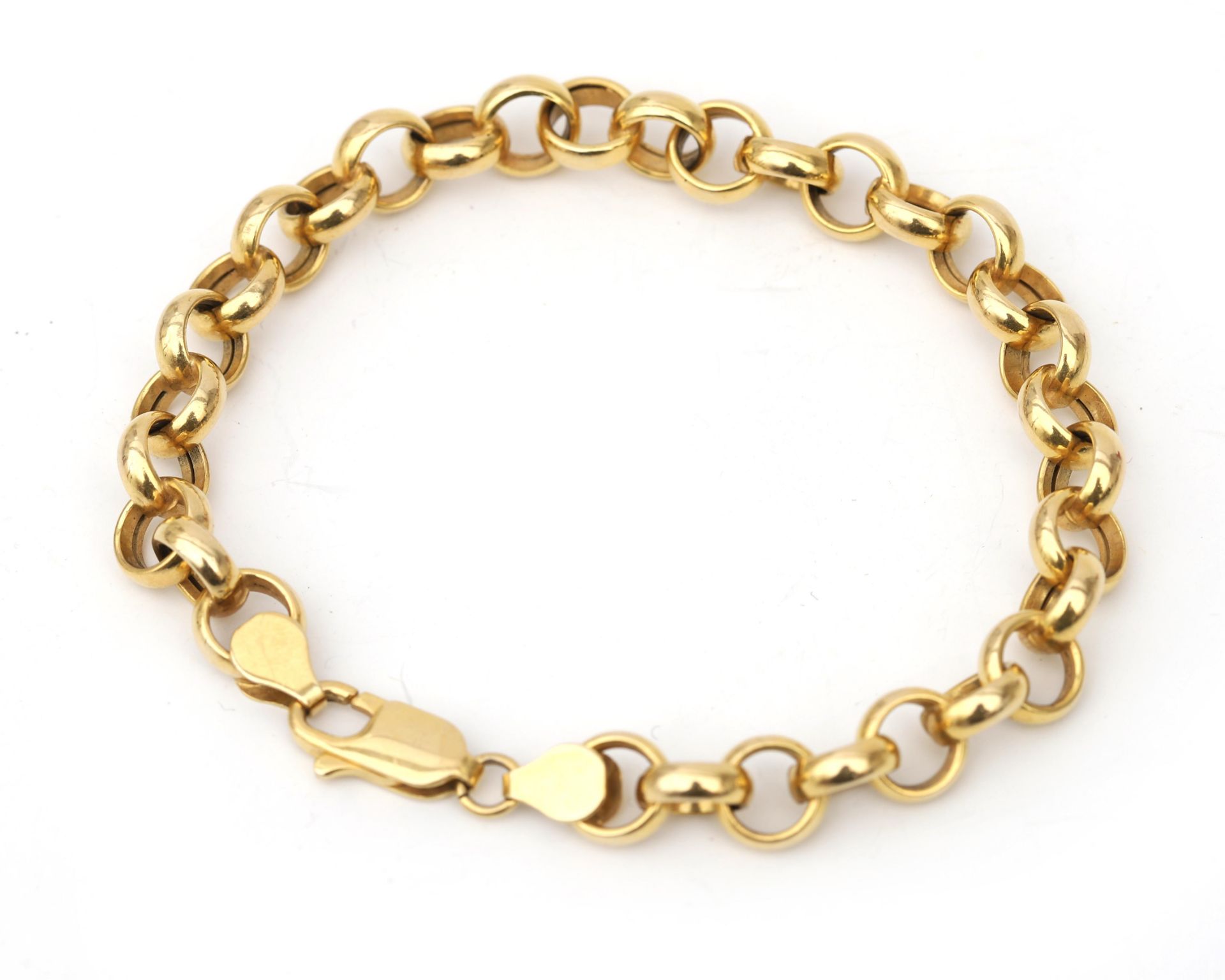 A 14 karat gold Jasseron linked bracelet  - Bild 2 aus 4