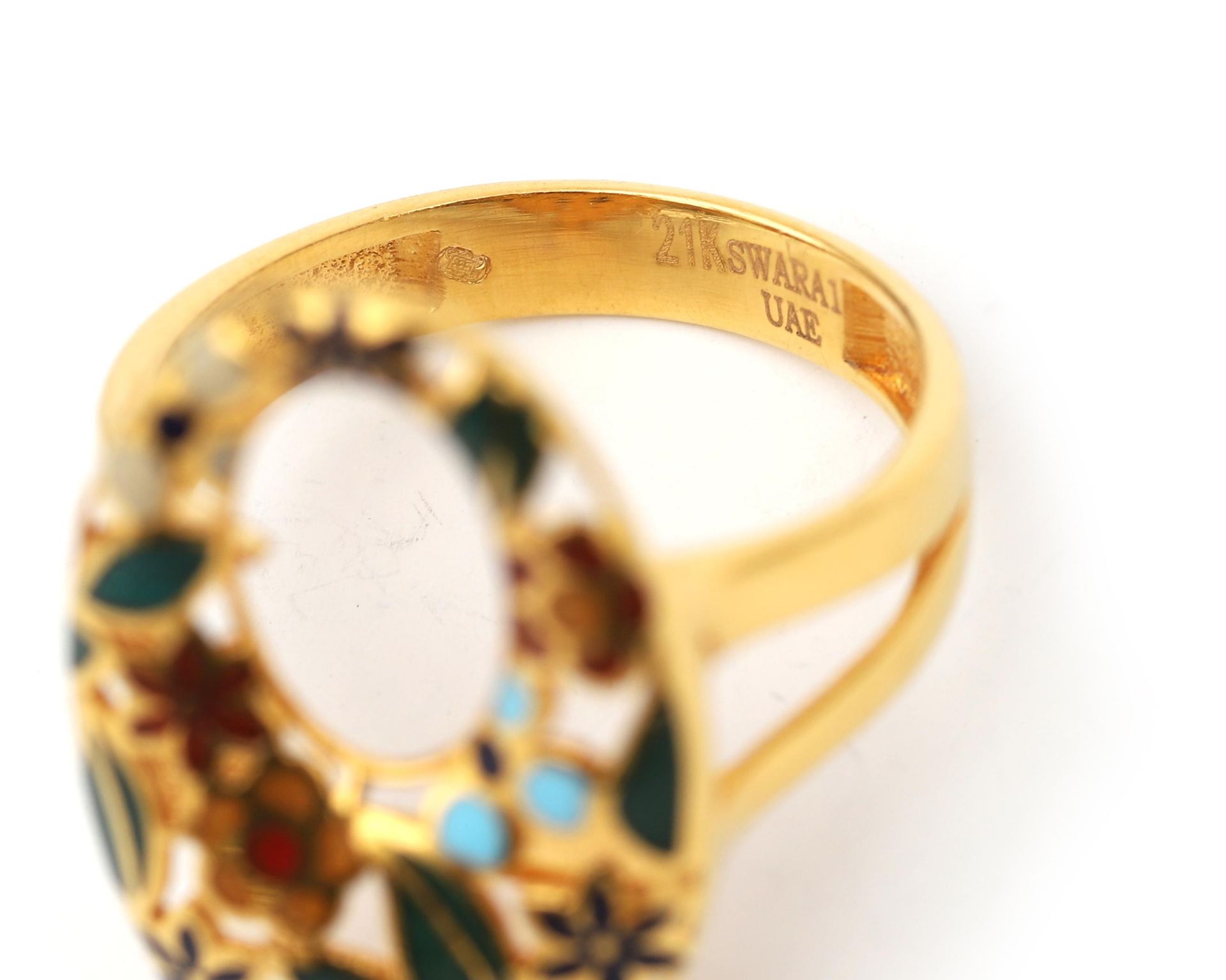 A 20 karat gold jewelery set with enamels  - Bild 5 aus 6
