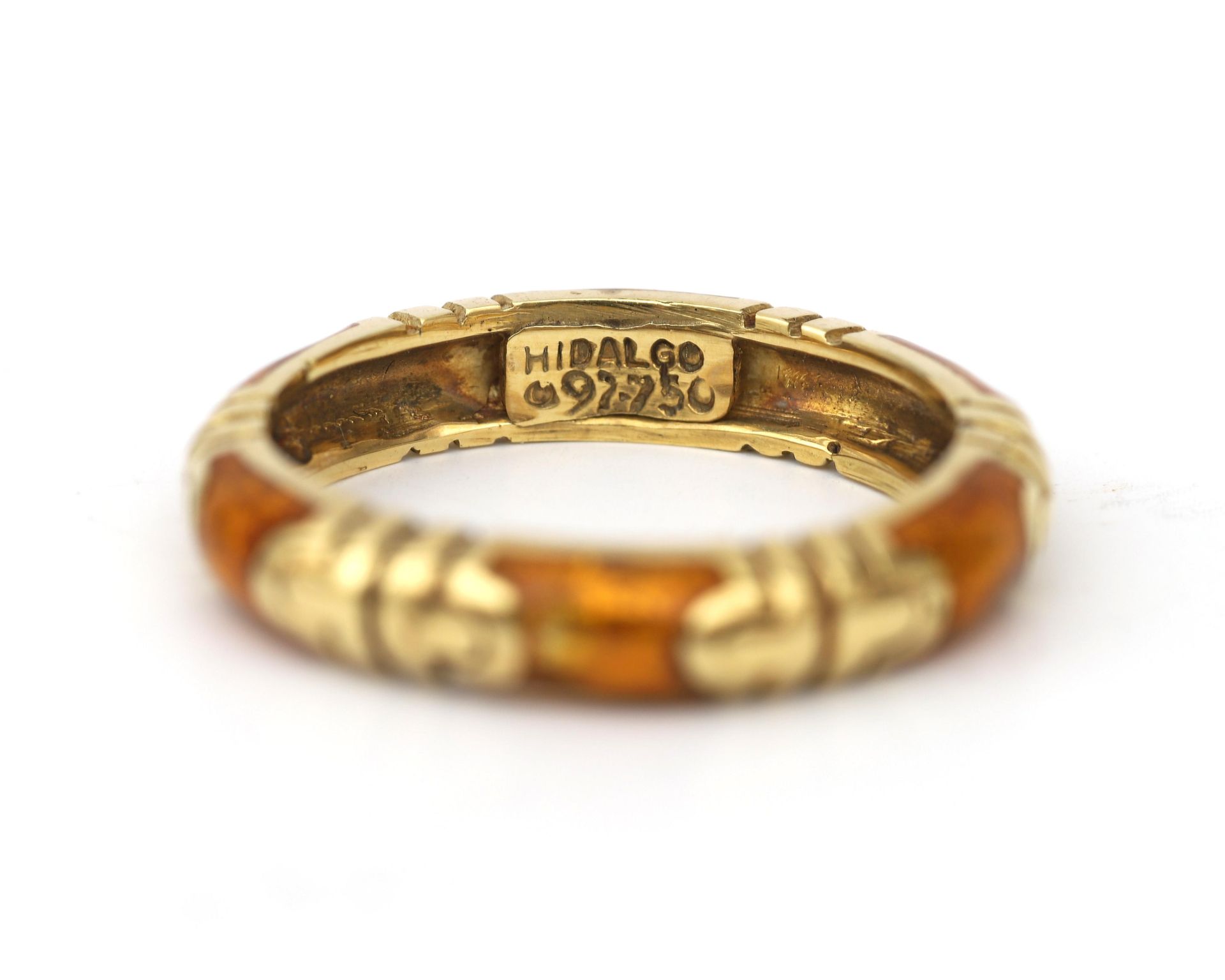 A 14 karat gold Hidalgo ring with yellow enamel  - Bild 3 aus 3