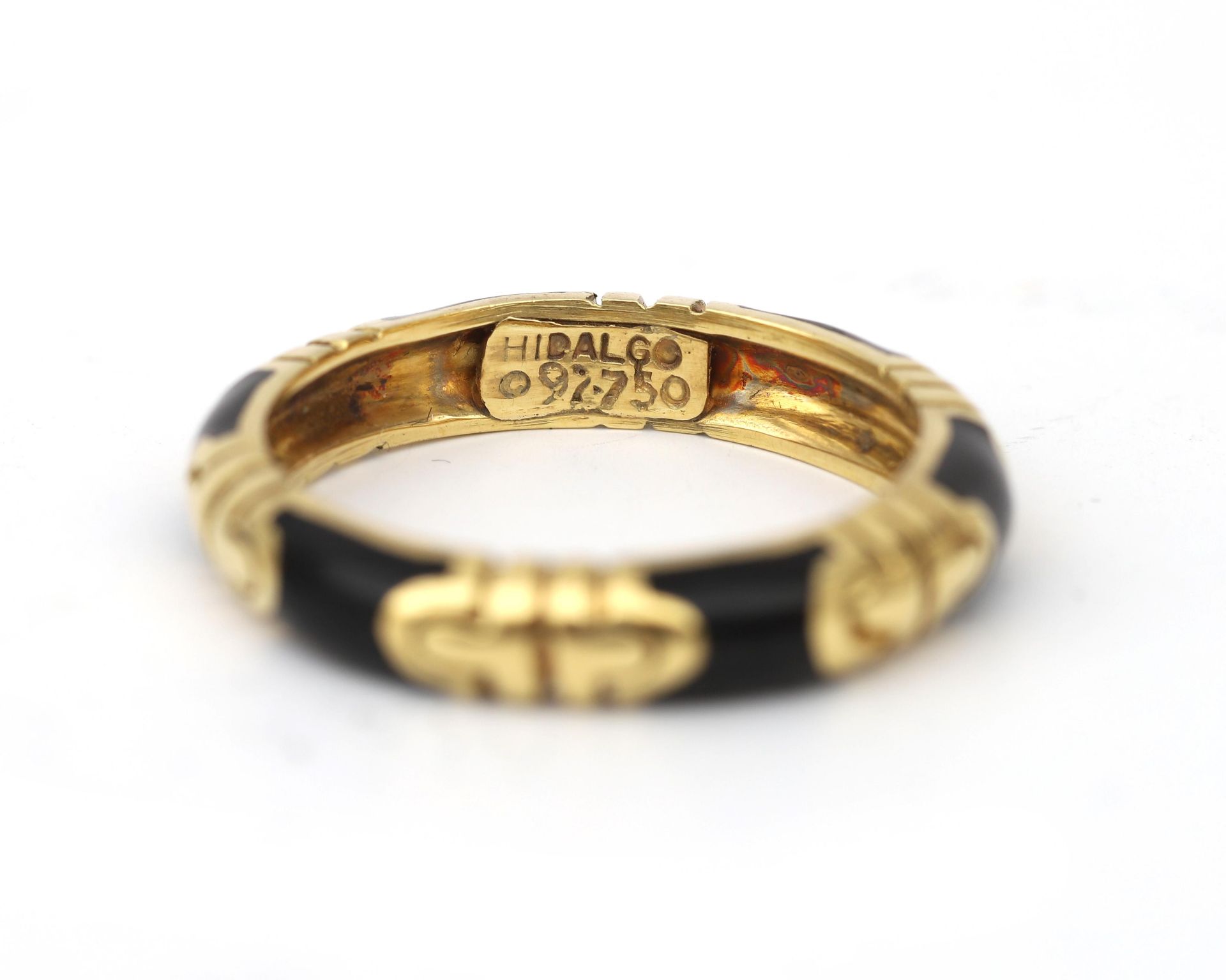 A 14 karat gold Hidalgo ring with black enamel  - Bild 3 aus 3