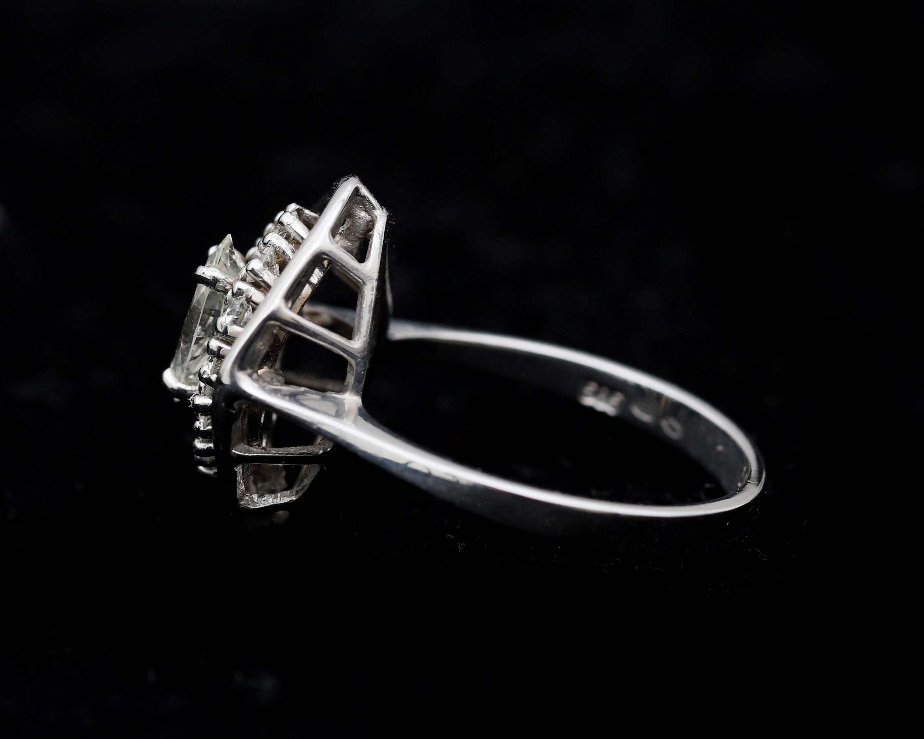 A 14 karat white gold entourage ring in art deco style set with diamonds - Image 2 of 4