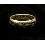 A 14 karat gold ring from the movie "Lord of the Rings"