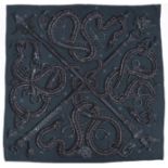 A vintage scarf from Hermes, dark green, greyish and black