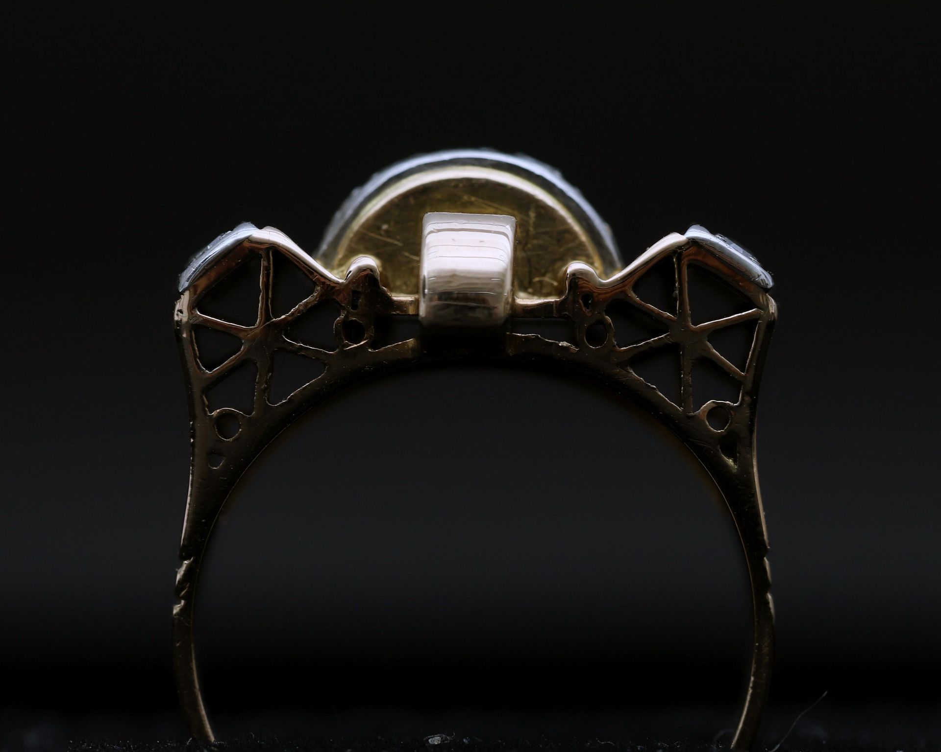 An 14 karat. gold ring from the 1940s/1950s, artdeco so-called tank ring  - Bild 2 aus 5