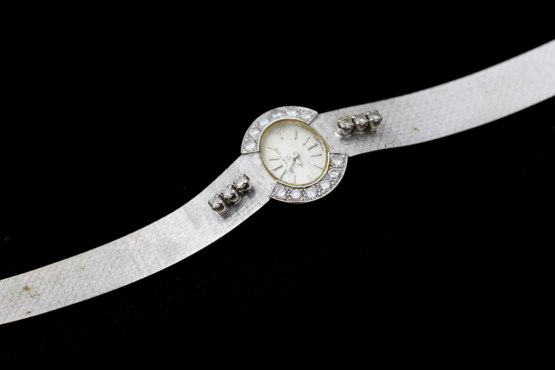 An 18 karat white gold Baume & Mercier ladies wristwatch Art Deco with diamonds - Bild 6 aus 7