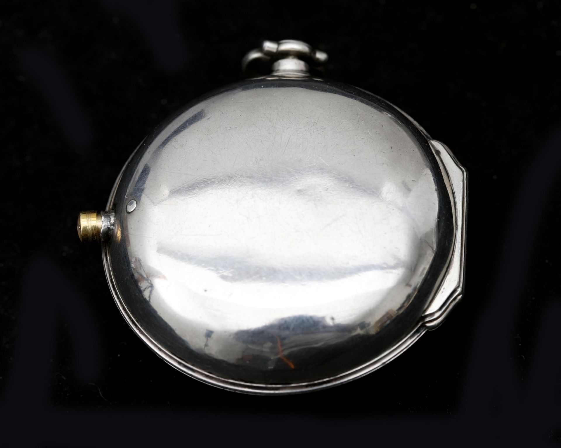 A silver pocket watch, with double case, Pieter van den Bergh. No. 336, Rotterdam ca. 1740 - Image 4 of 5