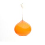 Alessandro Pianon (1931-1964) An orange glass "Onion" hanging lamp, produced by Vistosi, Italy,