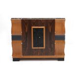 Kunstwerkstede De Coene, Kortrijk An oak, coromandel veneered and ebonized wooden two-door cabinet